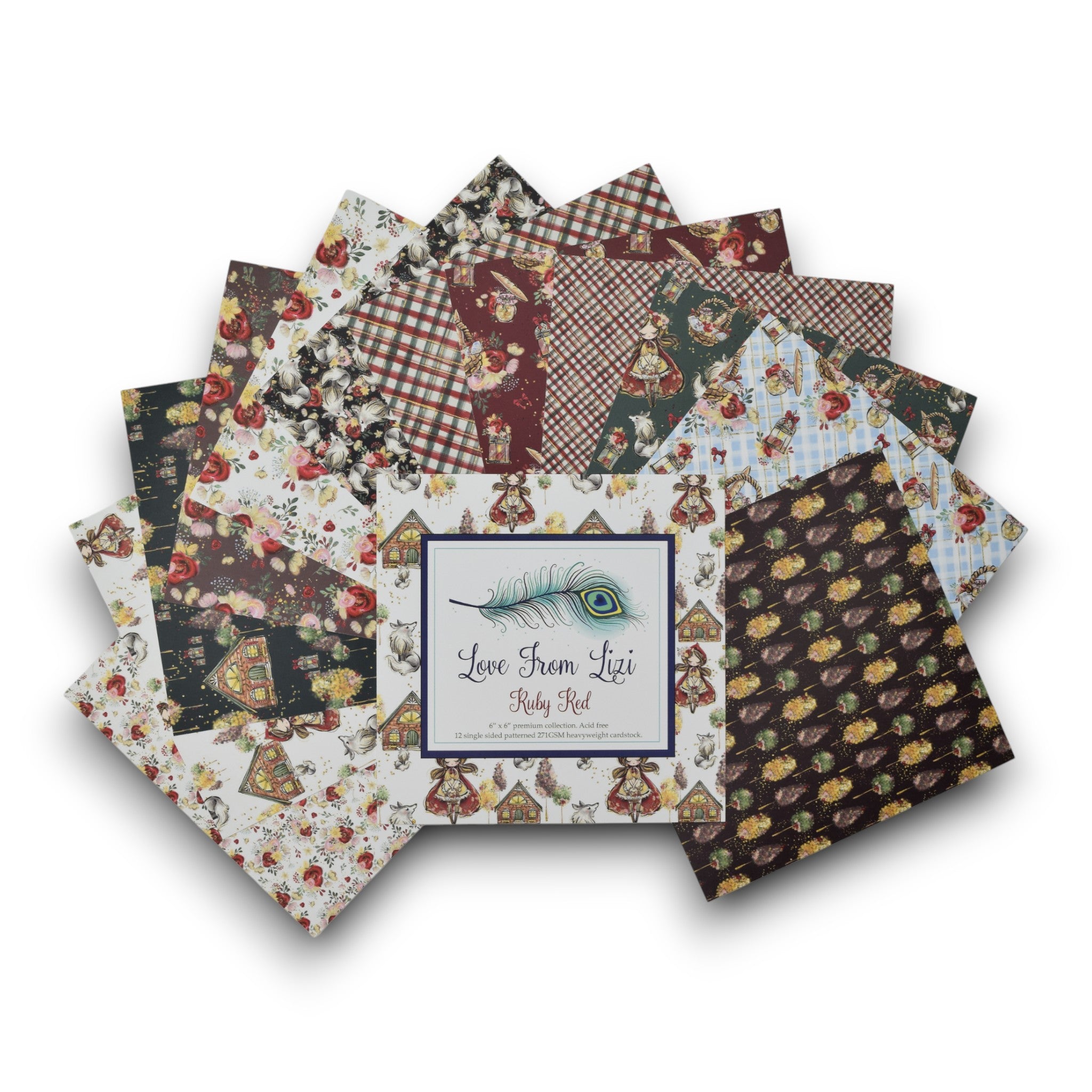 Ruby Red 6x6 Patterned Paper Pack